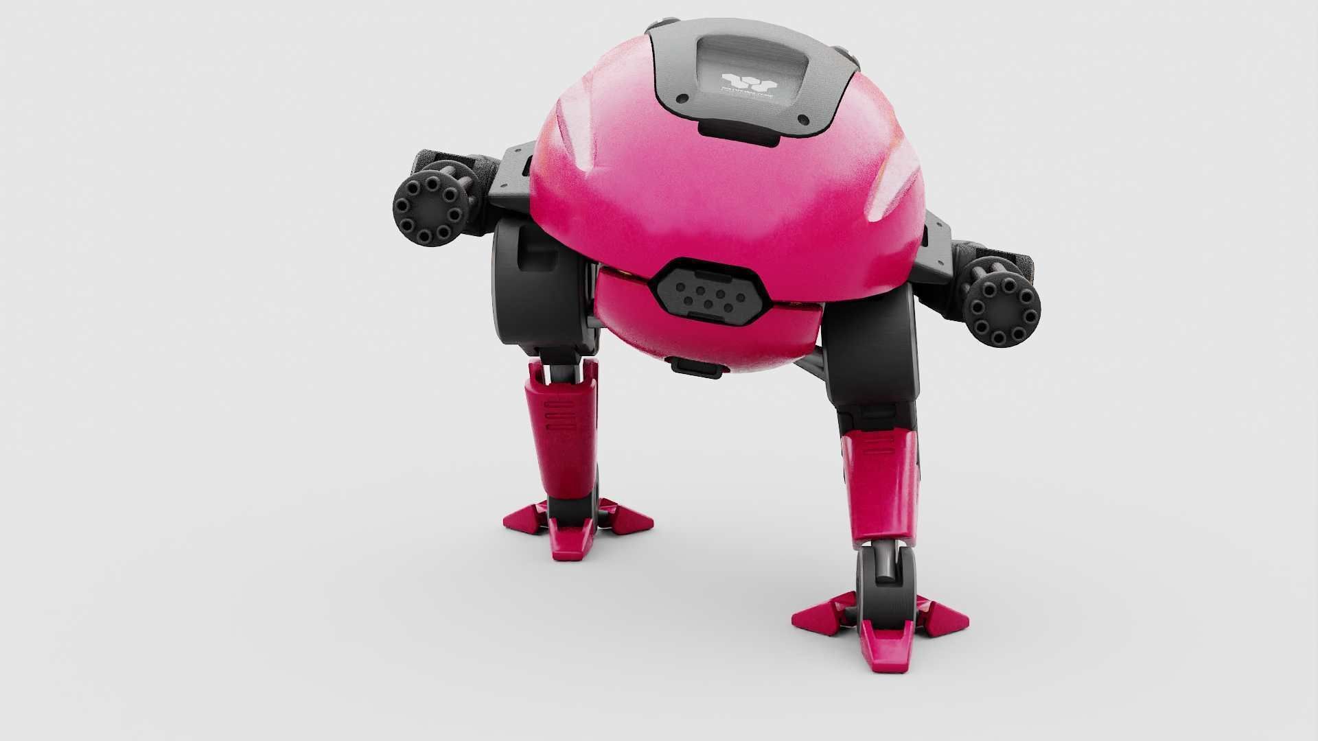 MILITARY BOT B-6000  RIGGED 3D model_22