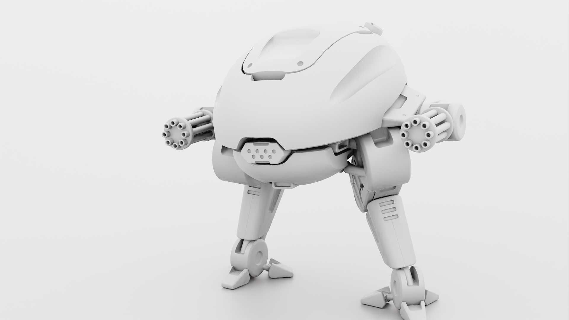 MILITARY BOT B-6000  RIGGED 3D model_31