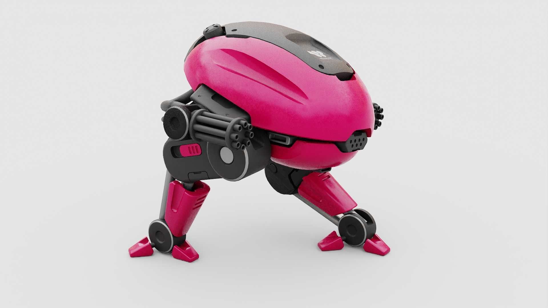 MILITARY BOT B-6000  RIGGED 3D model_23