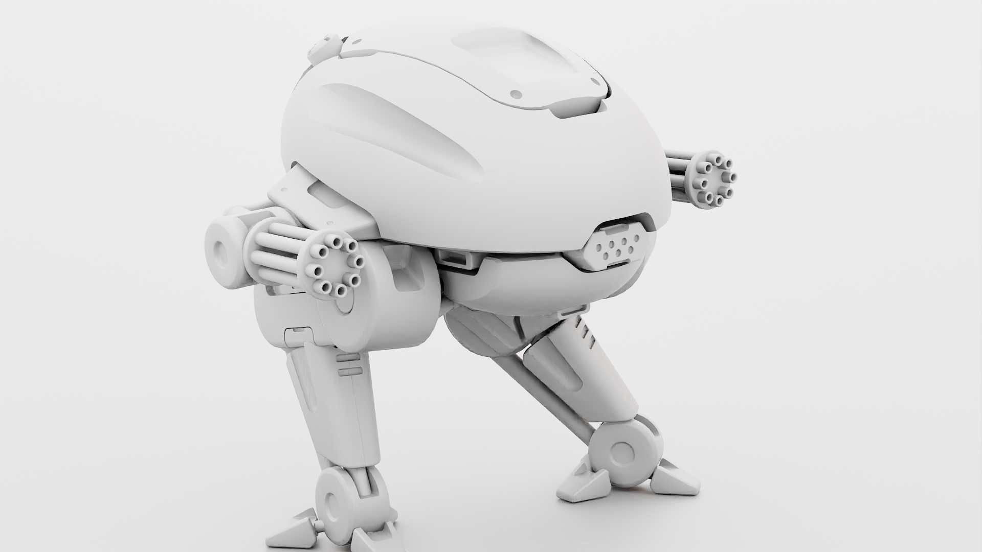 MILITARY BOT B-6000  RIGGED 3D model_30