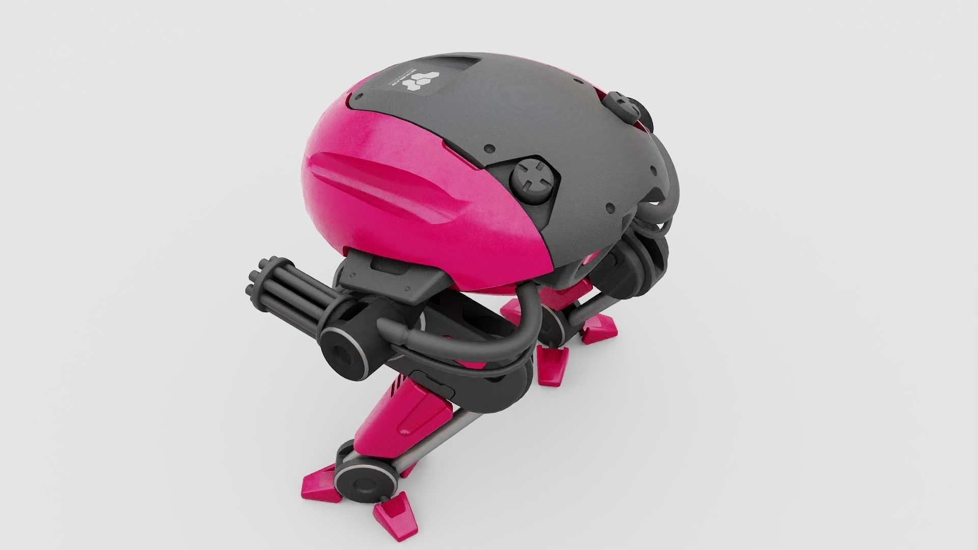 MILITARY BOT B-6000  RIGGED 3D model_20