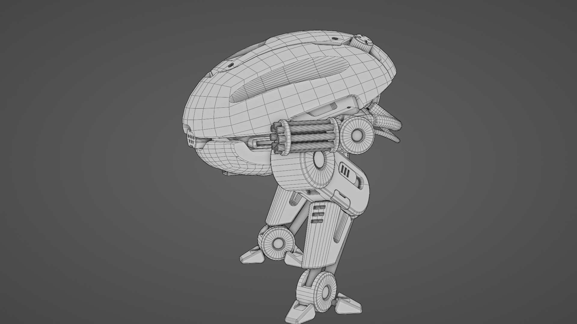 MILITARY BOT B-6000  RIGGED 3D model_37