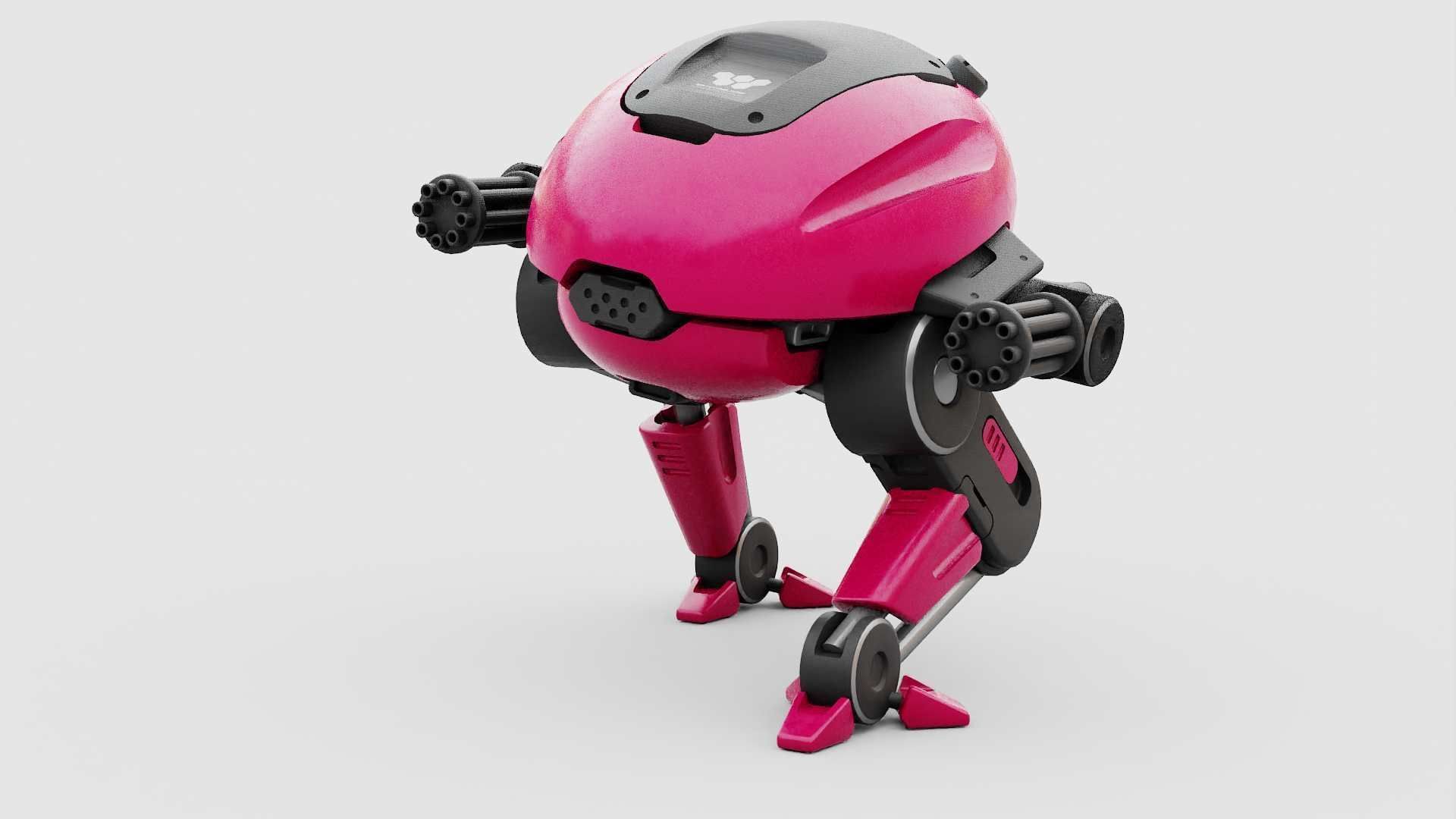 MILITARY BOT B-6000  RIGGED 3D model_21