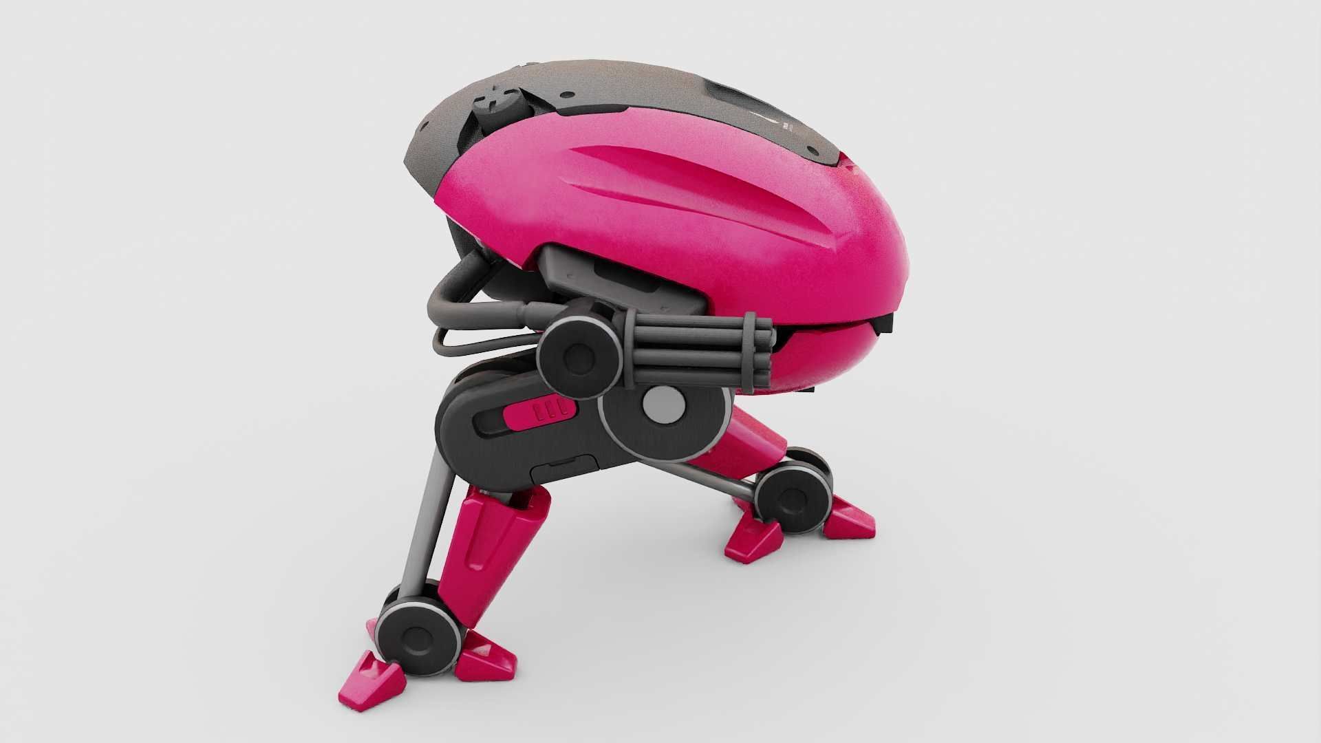 MILITARY BOT B-6000  RIGGED 3D model_24