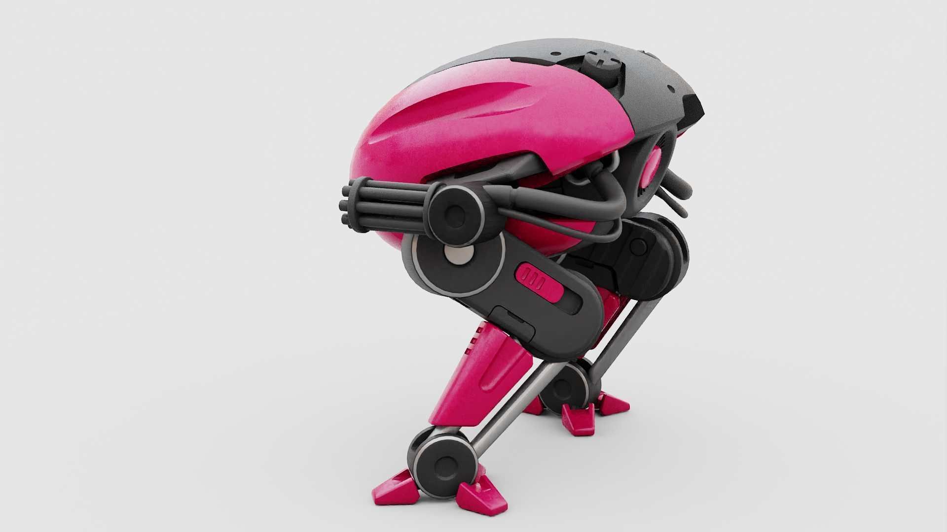 MILITARY BOT B-6000  RIGGED 3D model_11