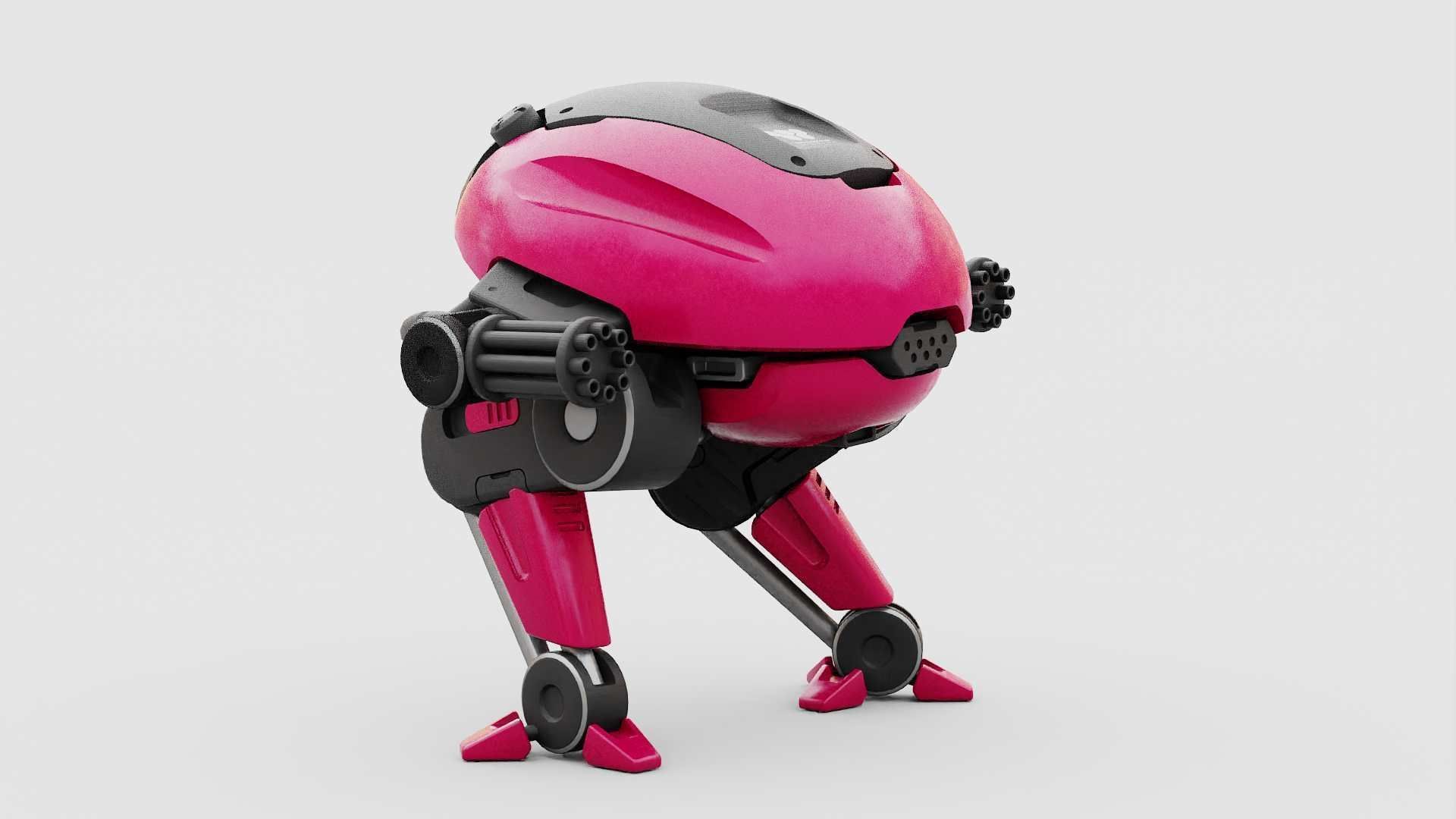 MILITARY BOT B-6000  RIGGED 3D model_1