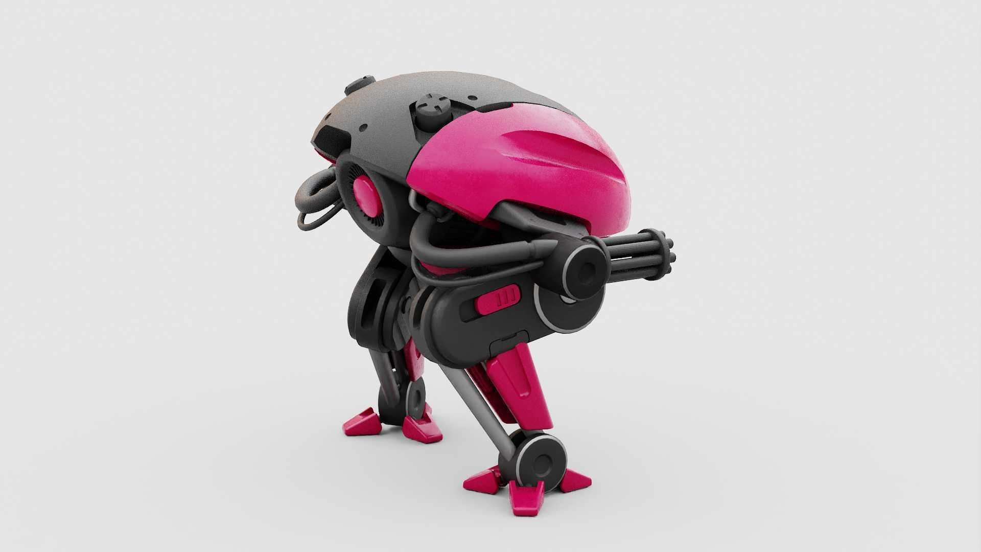 MILITARY BOT B-6000  RIGGED 3D model_5