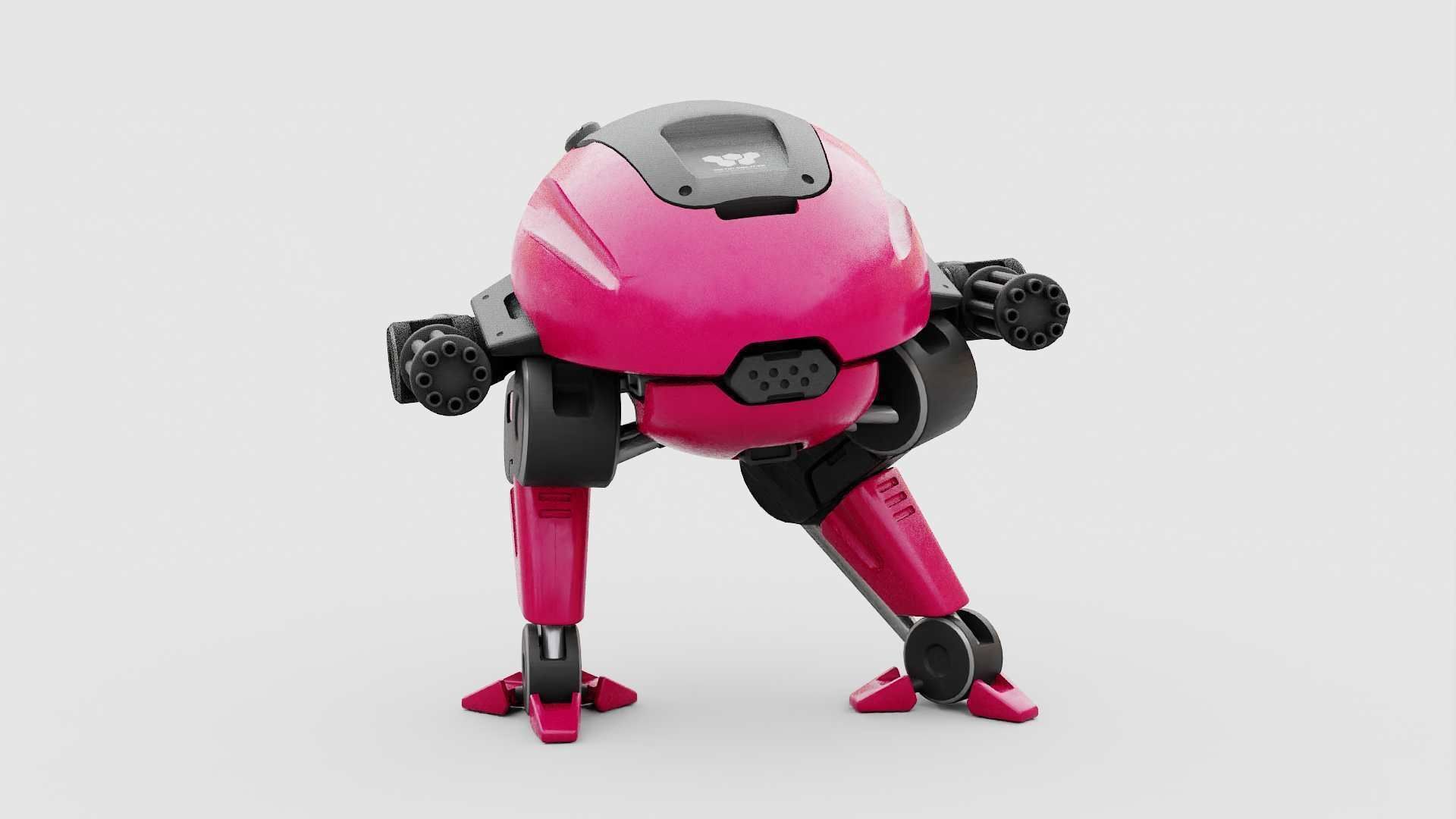 MILITARY BOT B-6000  RIGGED 3D model_16