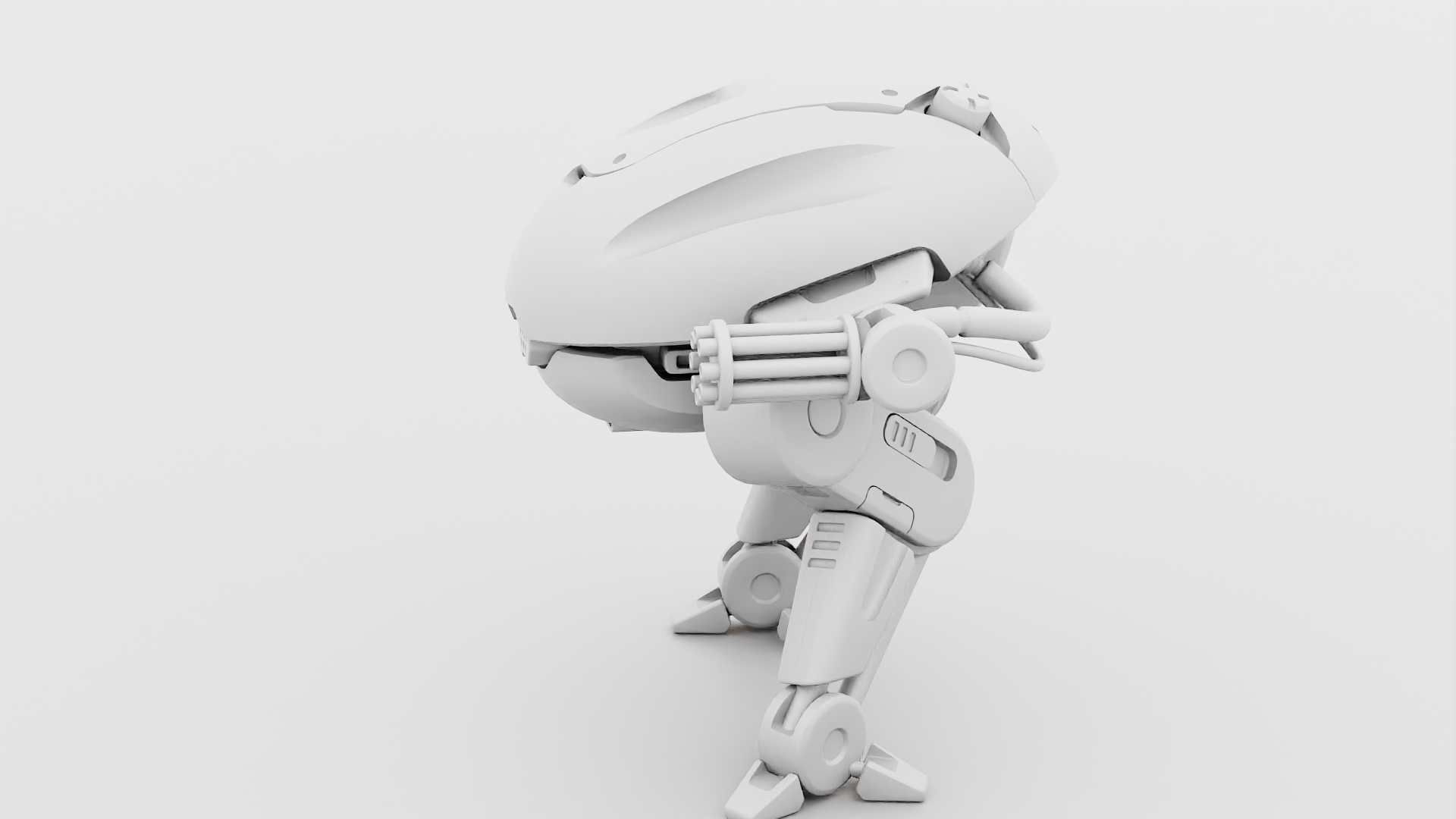 MILITARY BOT B-6000  RIGGED 3D model_32