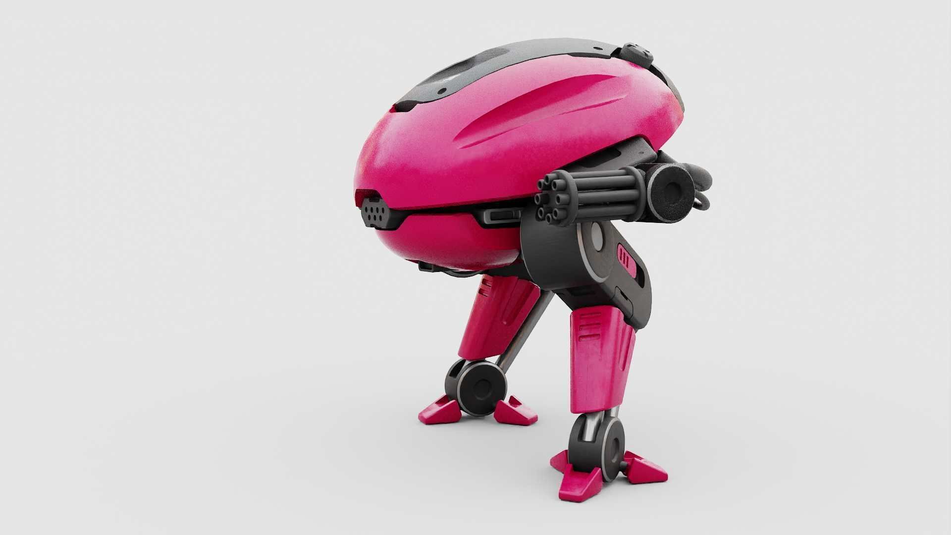 MILITARY BOT B-6000  RIGGED 3D model_13