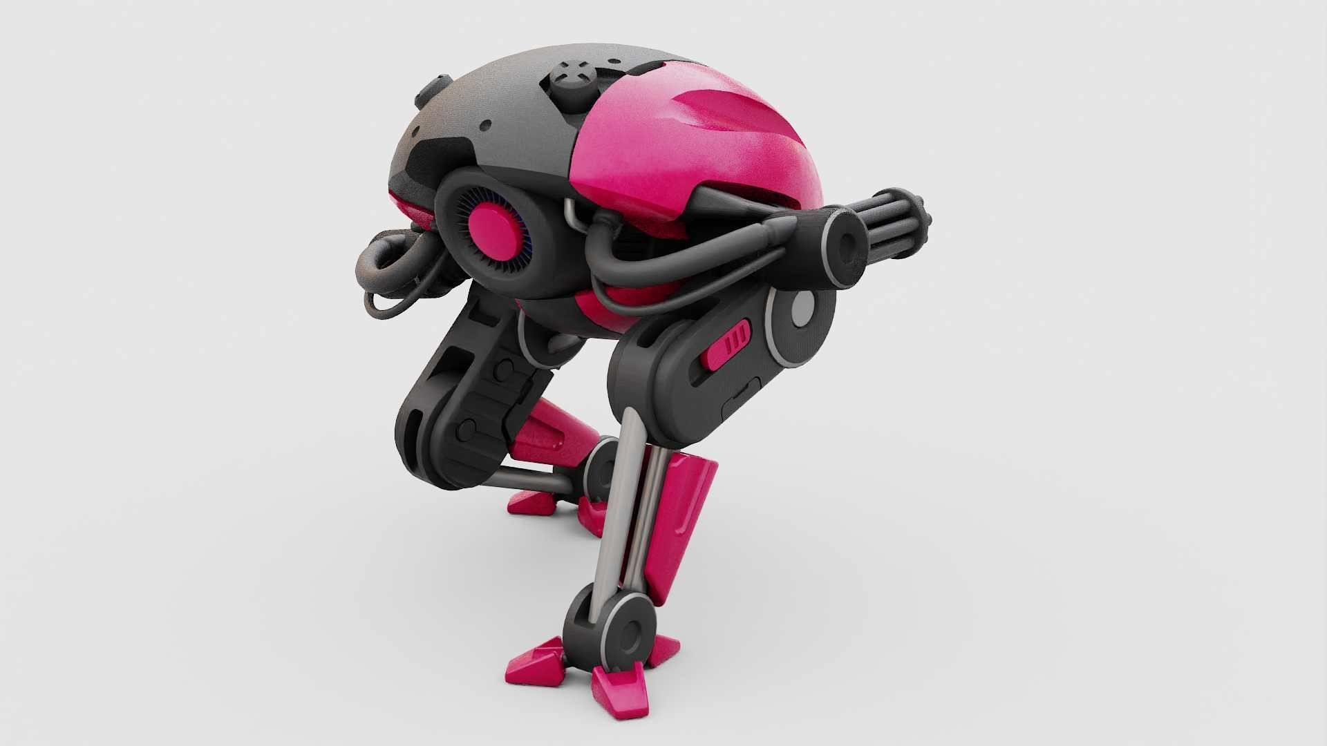 MILITARY BOT B-6000  RIGGED 3D model_25