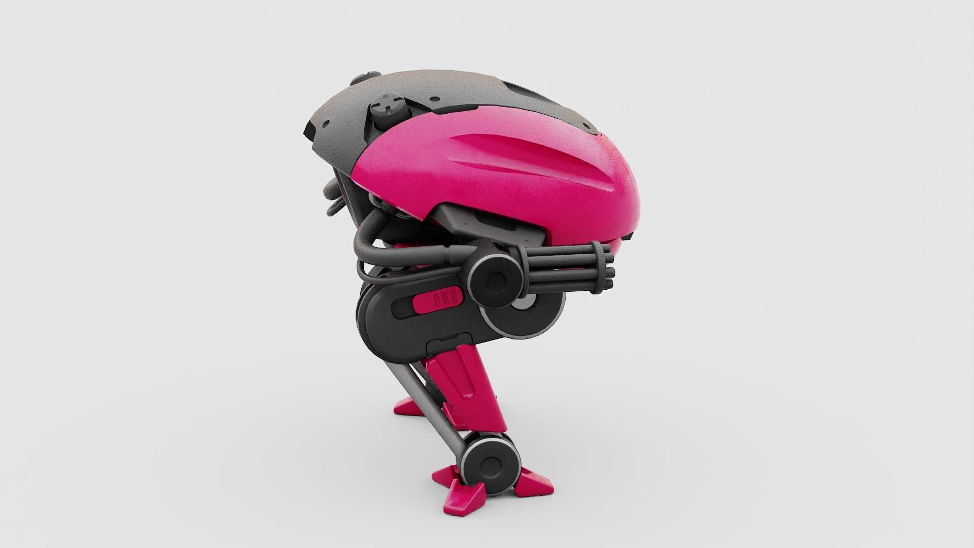 MILITARY BOT B-6000  RIGGED 3D model_4