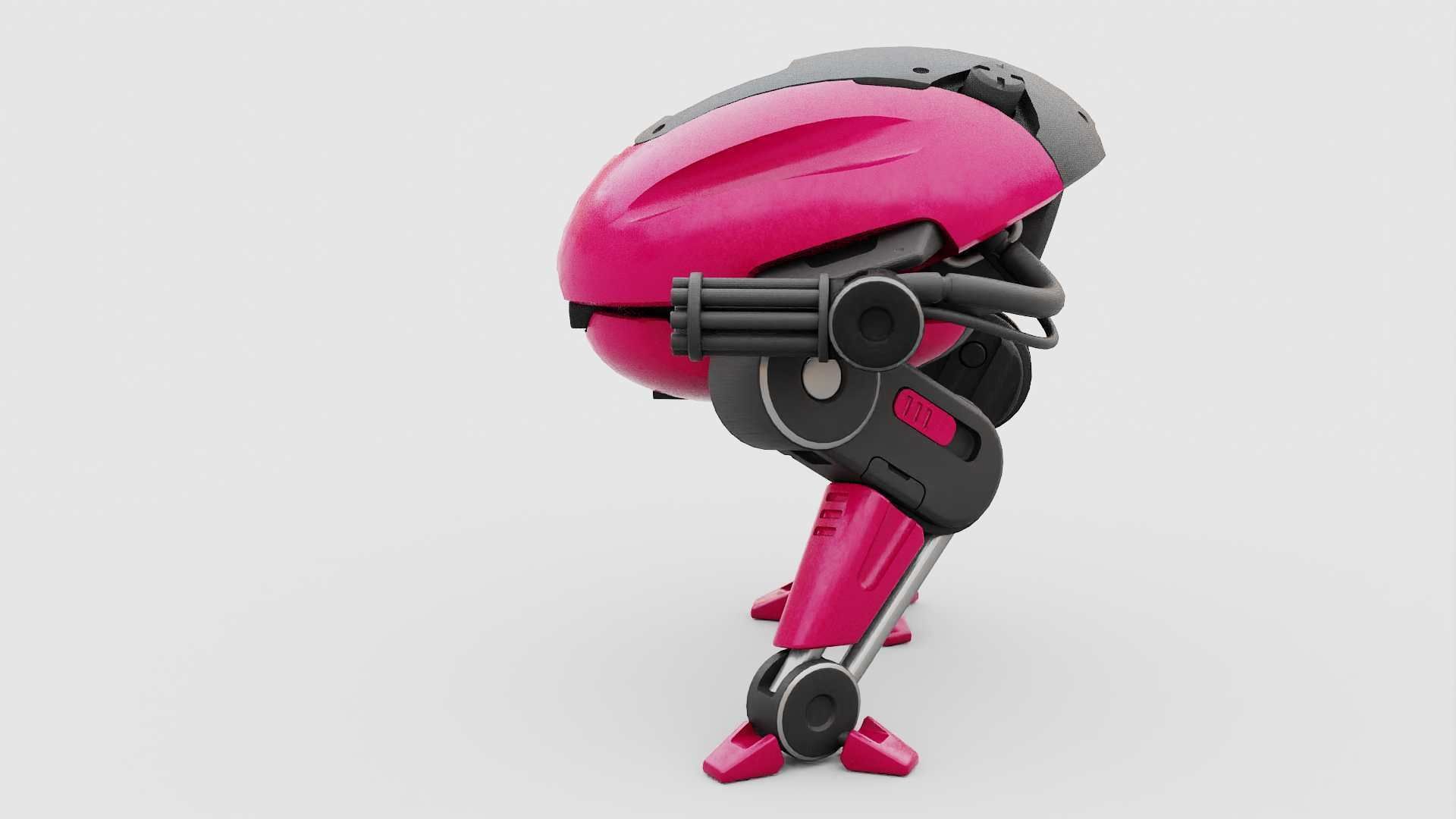 MILITARY BOT B-6000  RIGGED 3D model_12