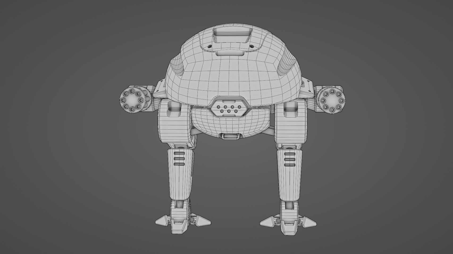MILITARY BOT B-6000  RIGGED 3D model_39