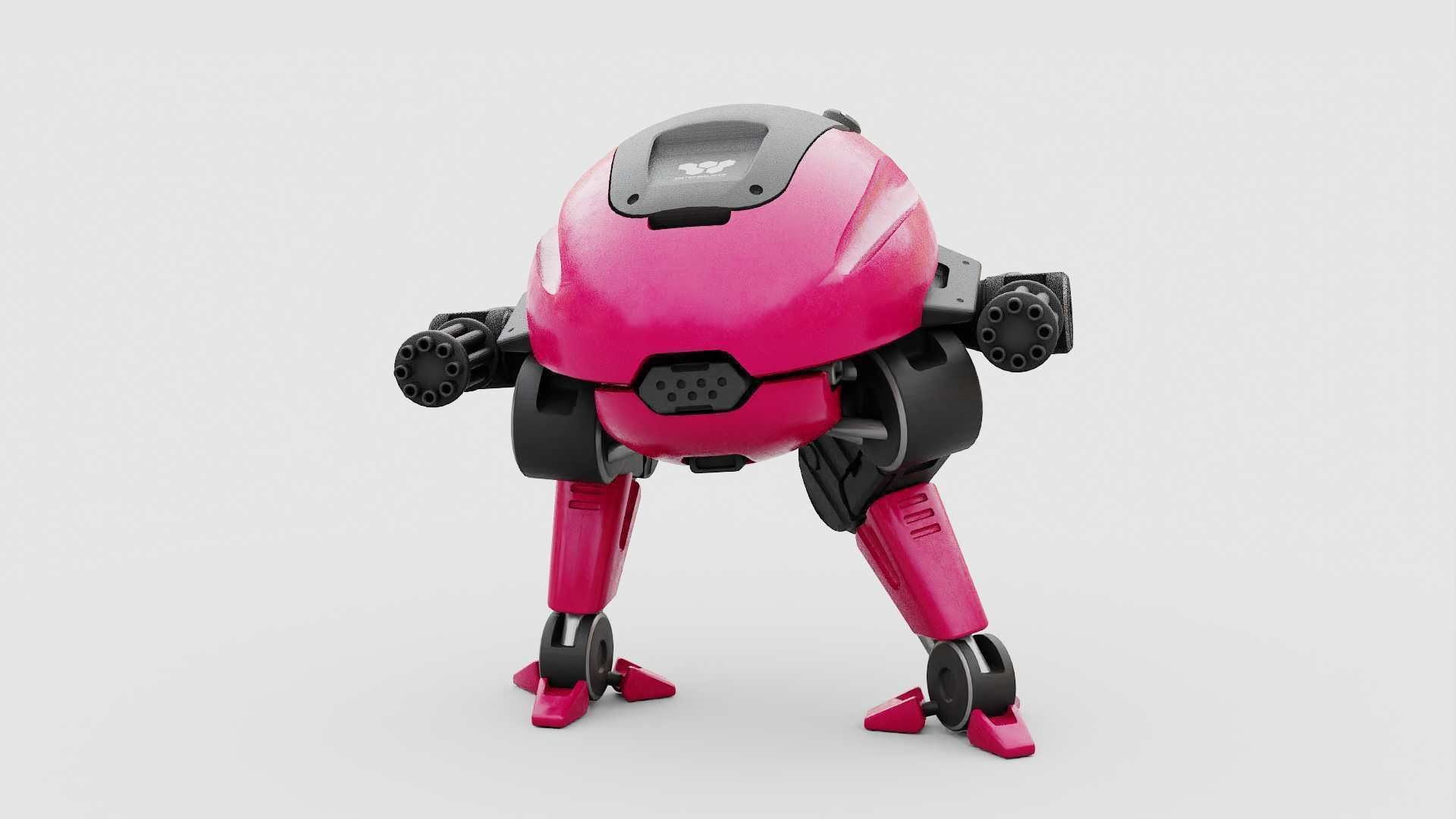 MILITARY BOT B-6000  RIGGED 3D model_15