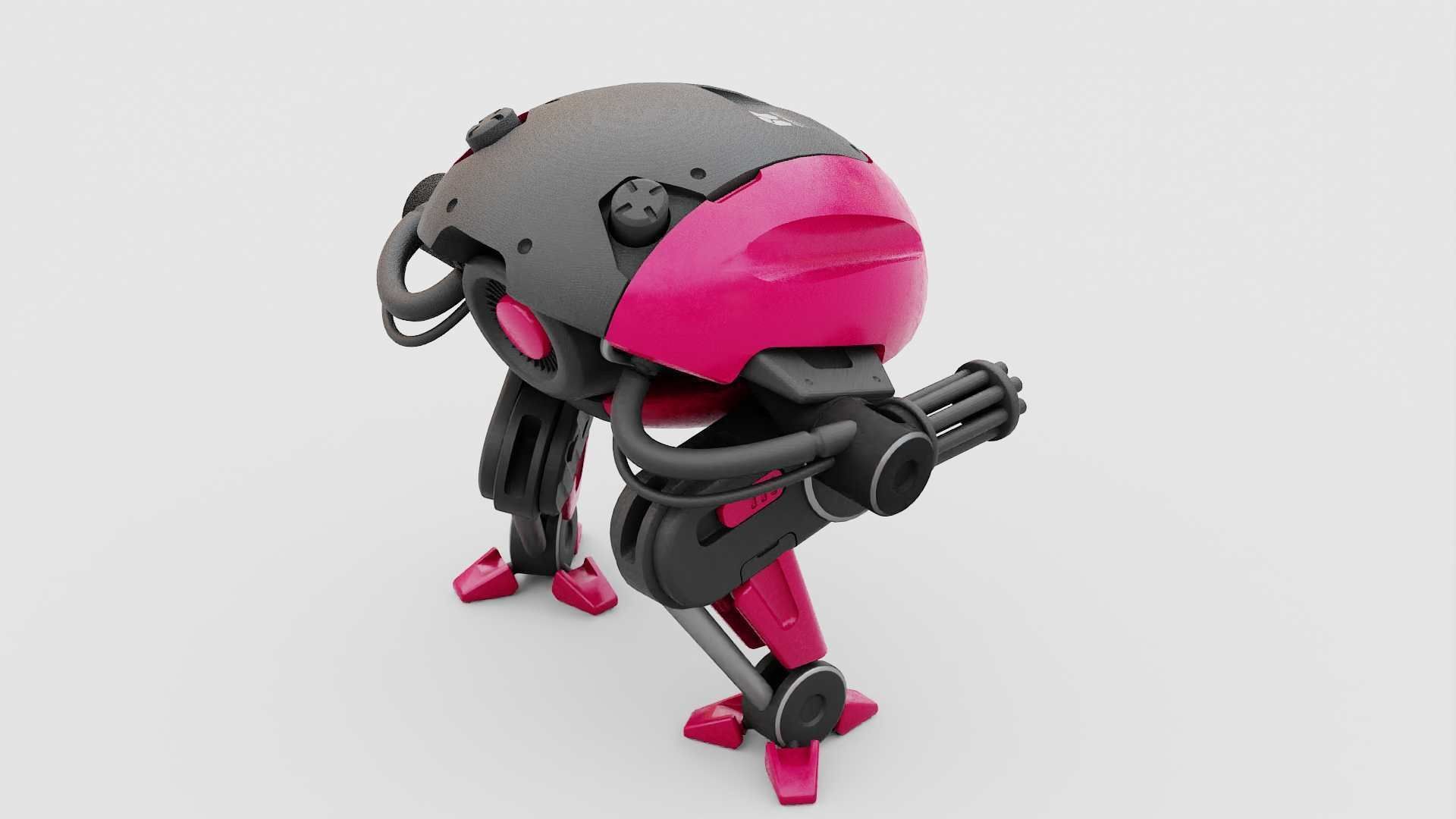 MILITARY BOT B-6000  RIGGED 3D model_19