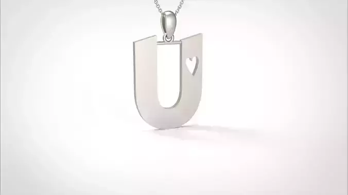 Model 1062 U Love Diamond Pendant 3D print model