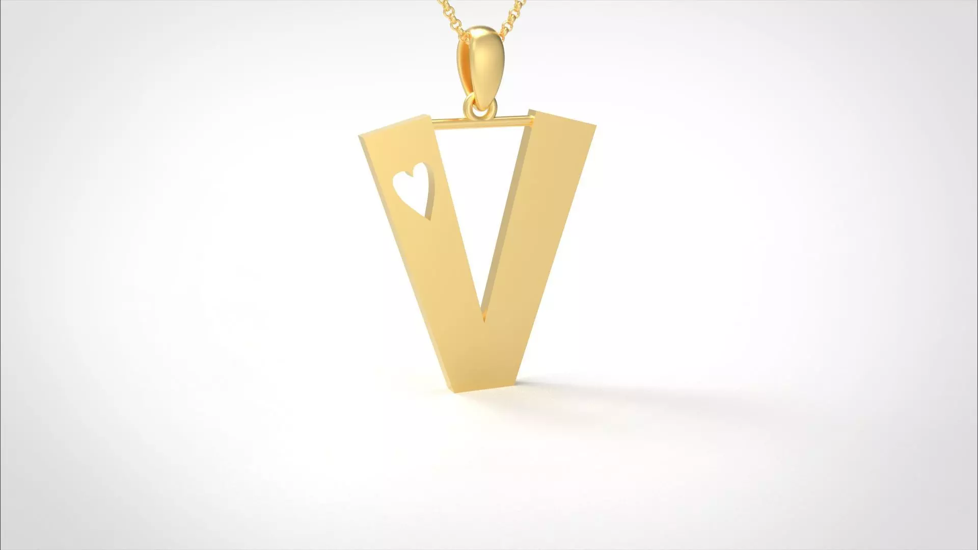 Model 1063 V Love Diamond Pendant 3D print model