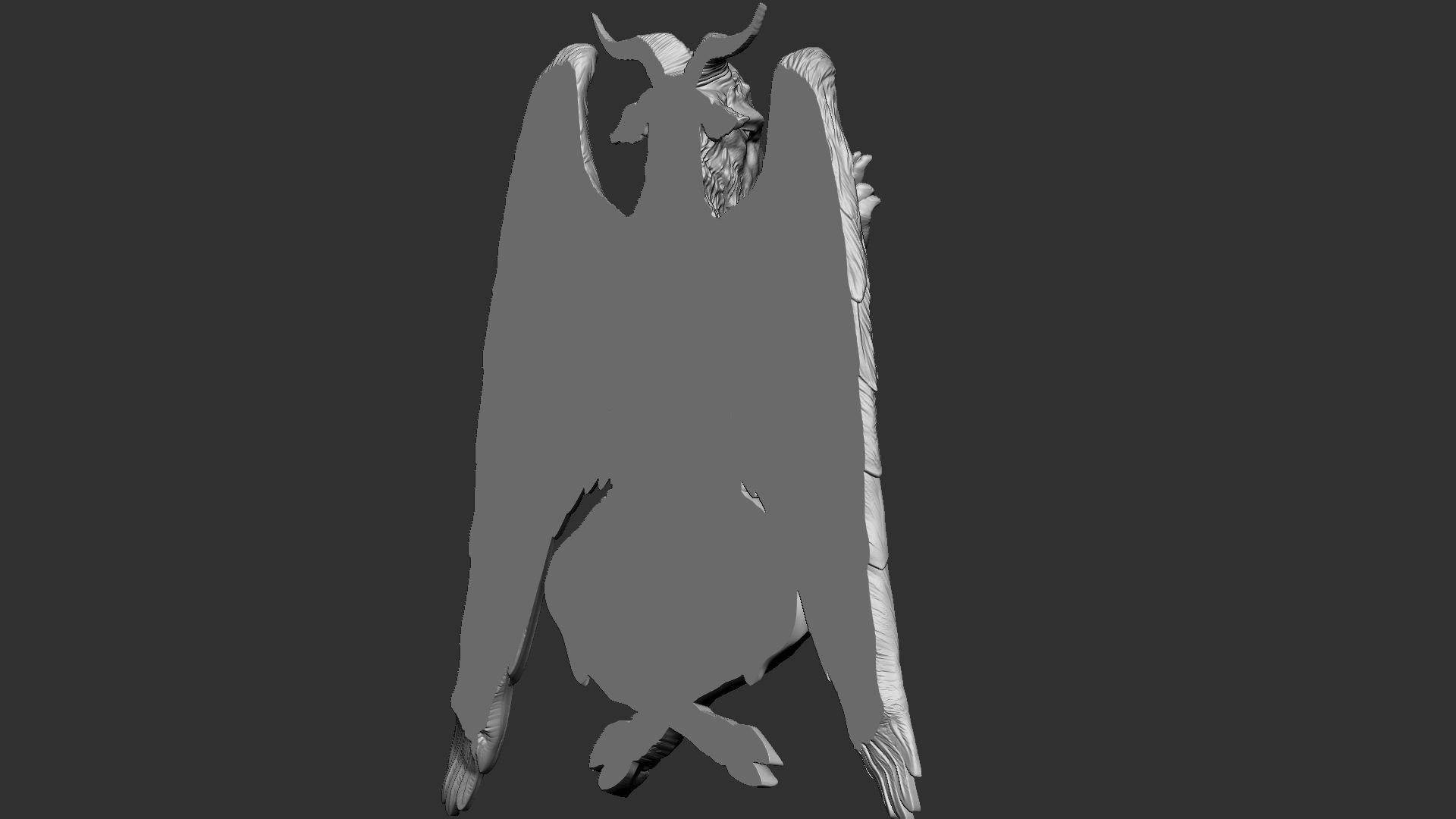 Baphomet Bas-Relief 01 3D print model_9
