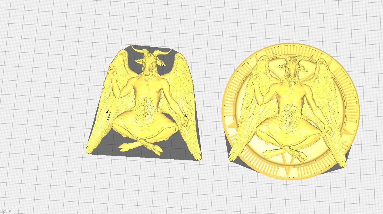 Baphomet Bas-Relief 01 3D print model_2