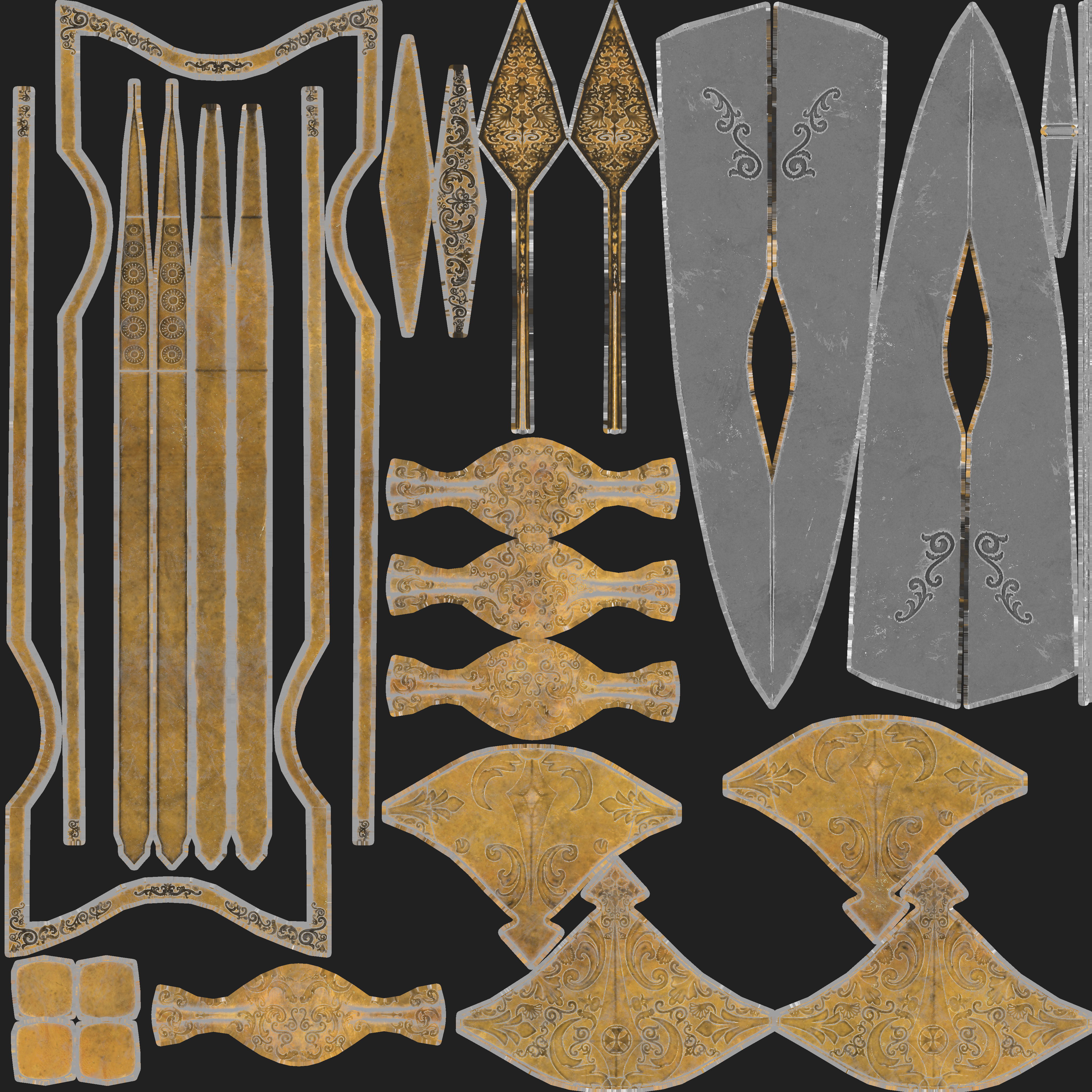 Katar Push Dagger PBR Low-poly 3D model_9