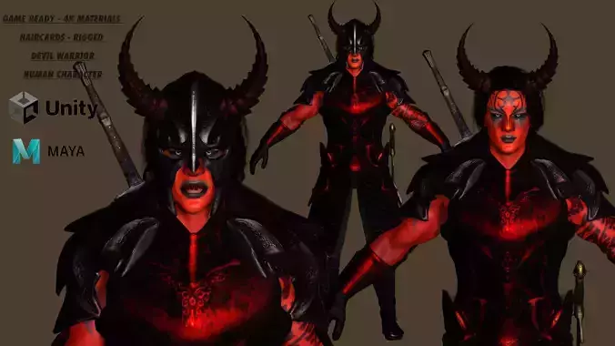 AAA 3D FANTASY MALE CHARACTER - THE DEVIL WARRIOR 01