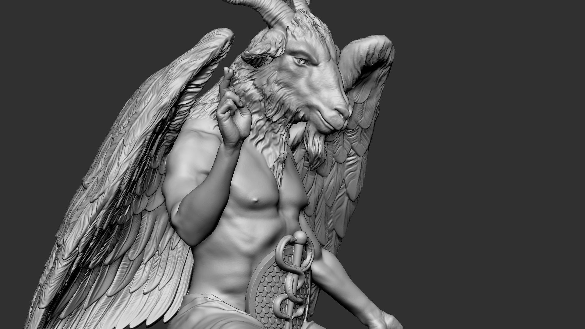 Baphomet Sculpture 01 3D print model_21