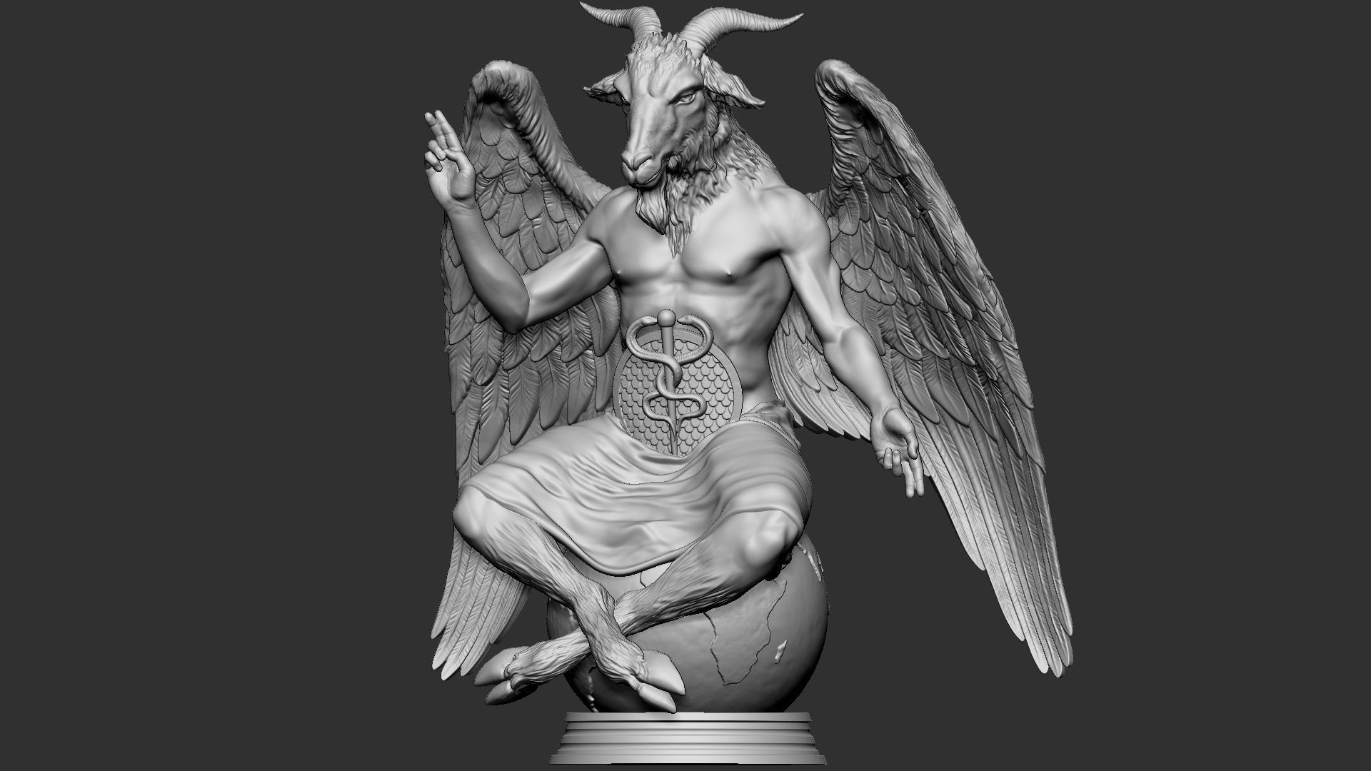 Baphomet Sculpture 01 3D print model_24