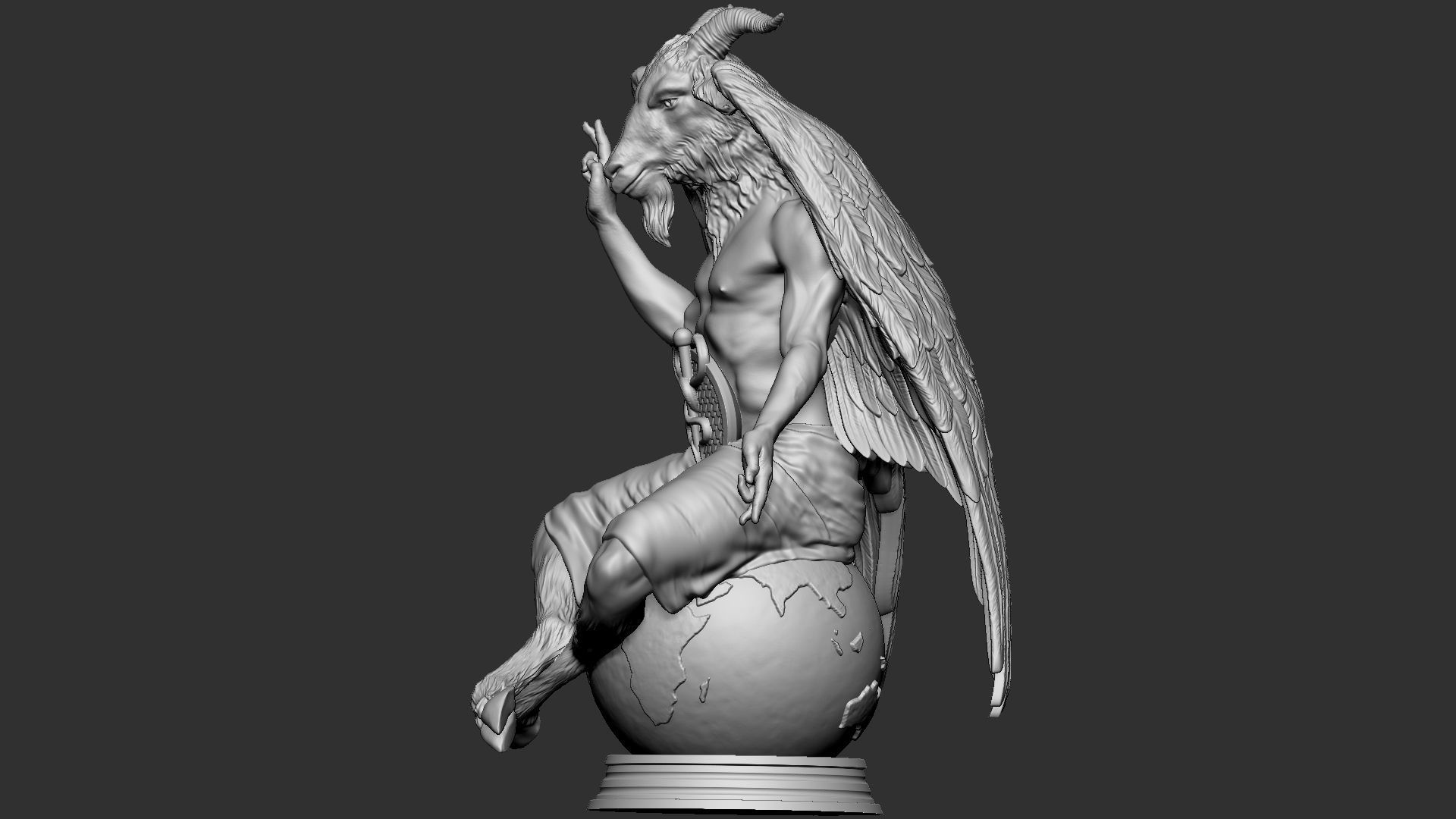 Baphomet Sculpture 01 3D print model_35