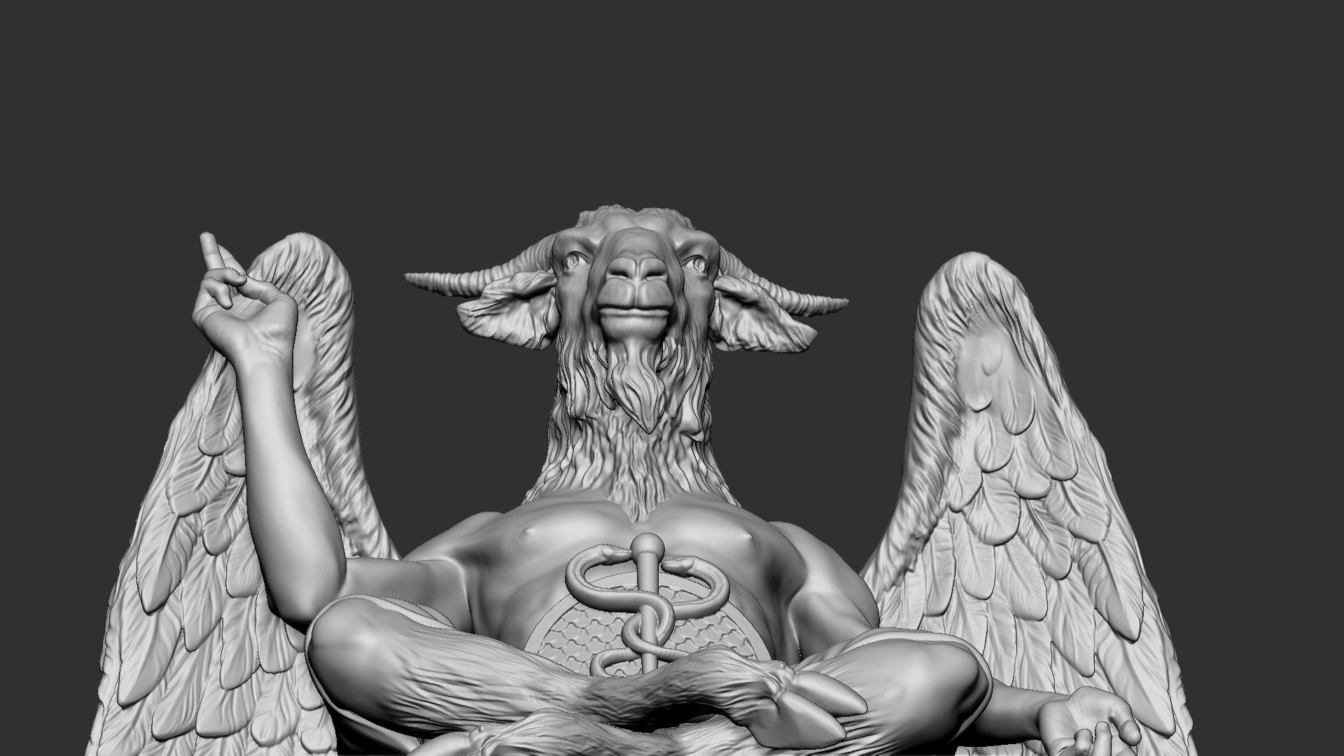 Baphomet Sculpture 01 3D print model_25