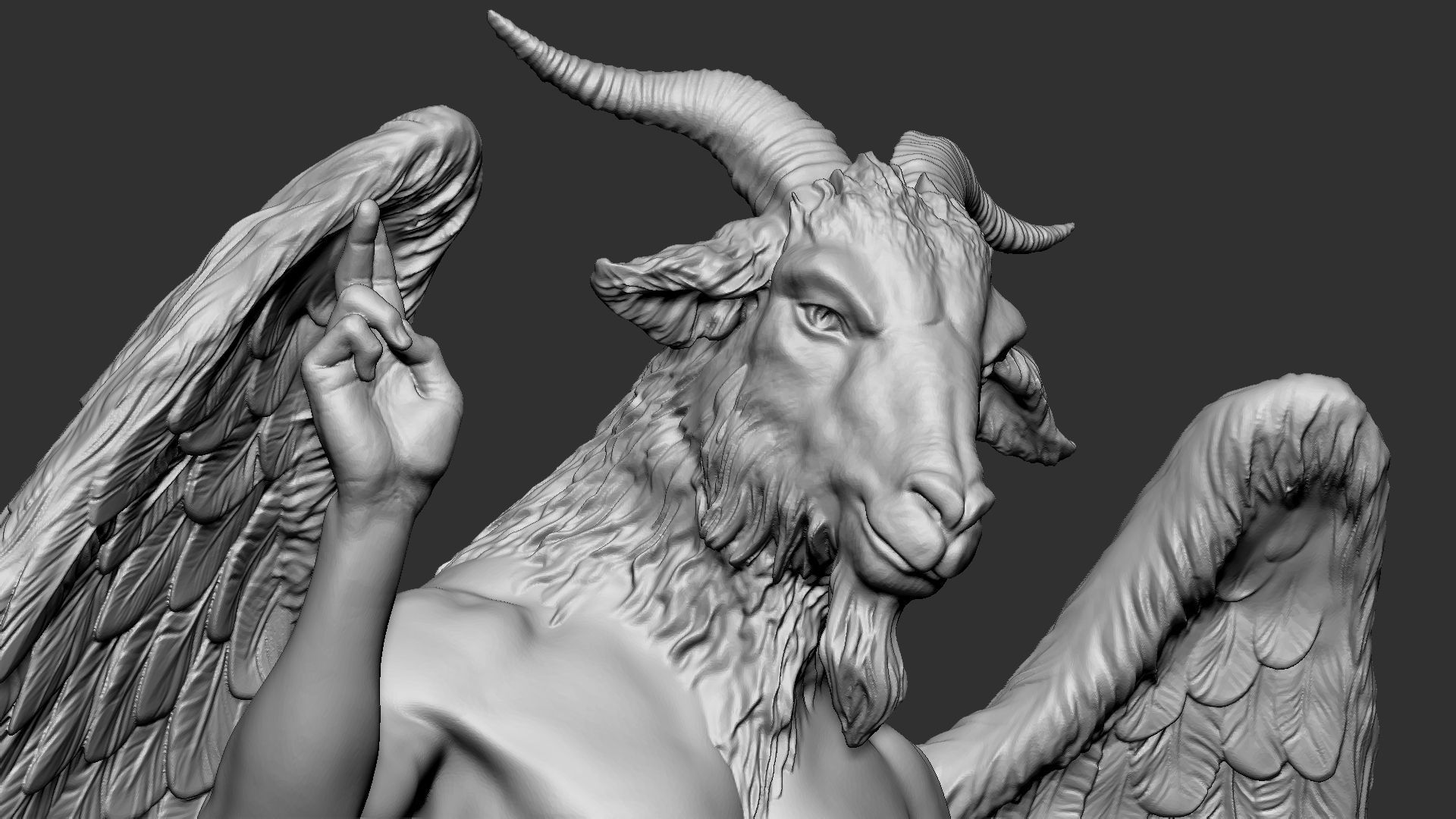 Baphomet Sculpture 01 3D print model_27