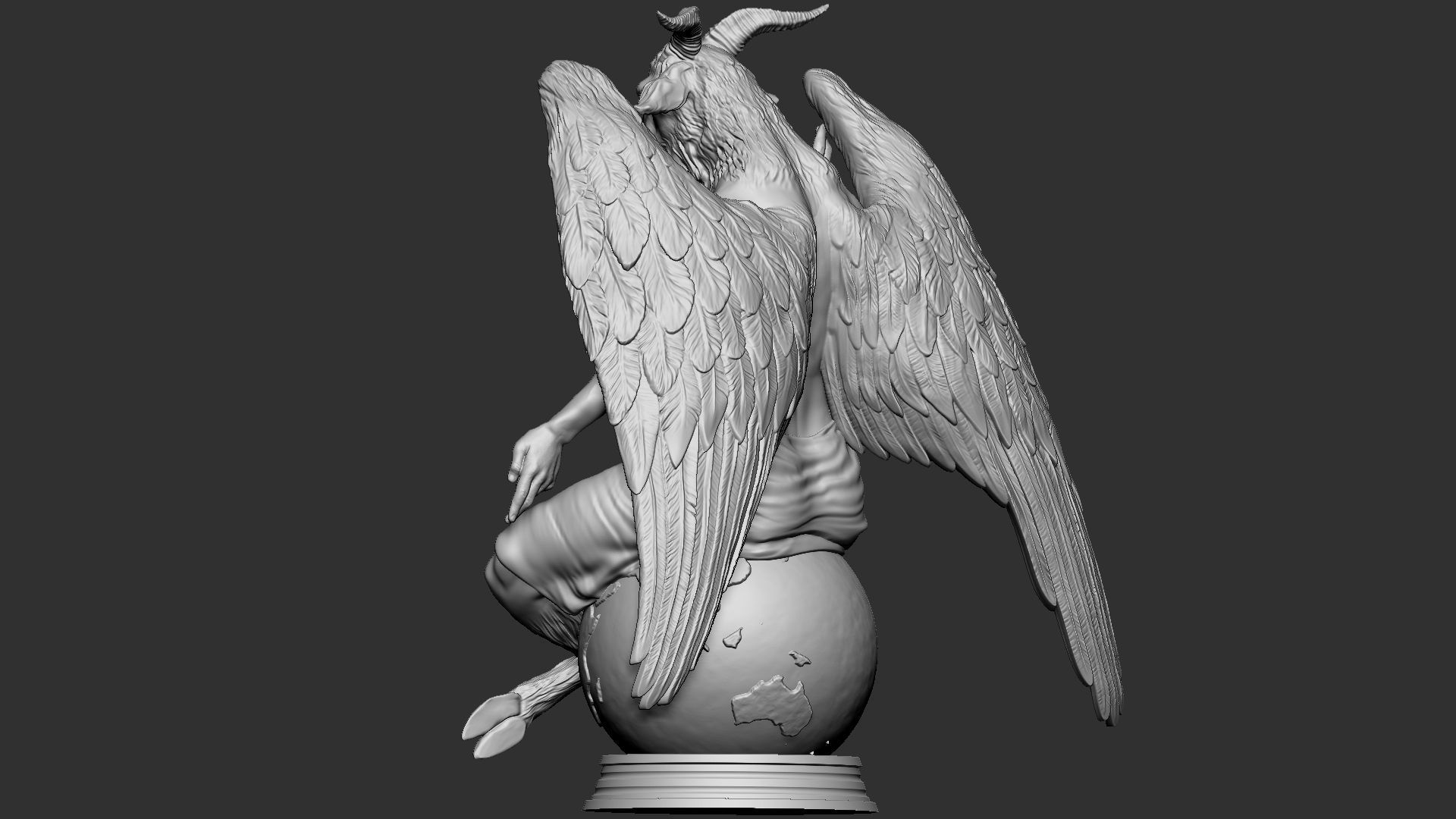 Baphomet Sculpture 01 3D print model_3