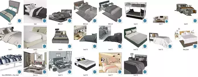 bed model sketchup
