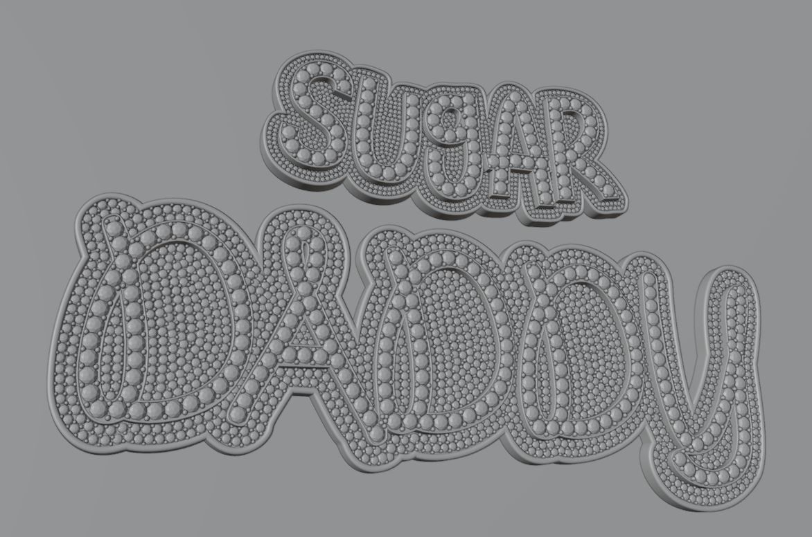 sugar daddy diamond name plate  3D model_1