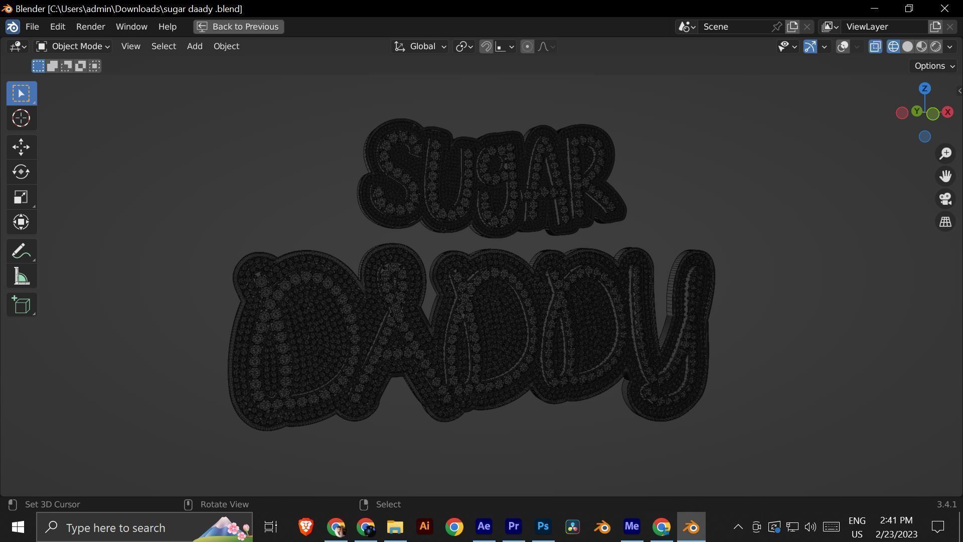 sugar daddy diamond name plate  3D model_3