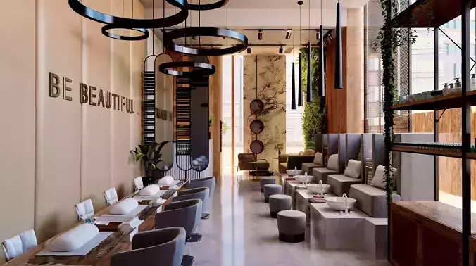 Ladies Salon - Corona Render 3D model