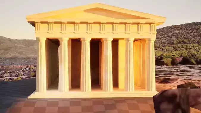 Ancient Greek Temple Doric Order Low-poly 3D model