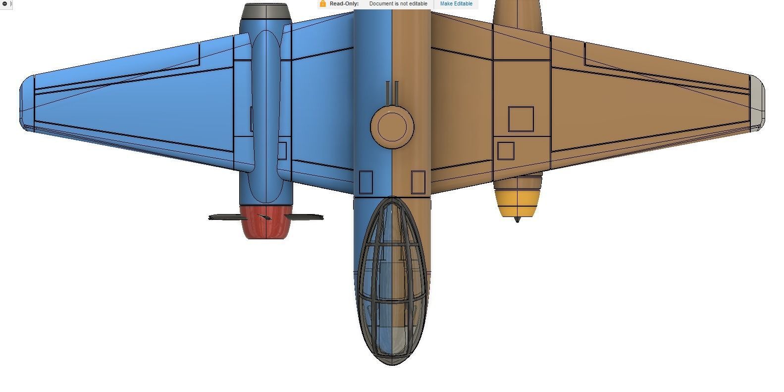 Messerschmitt p1090 3D print model_4