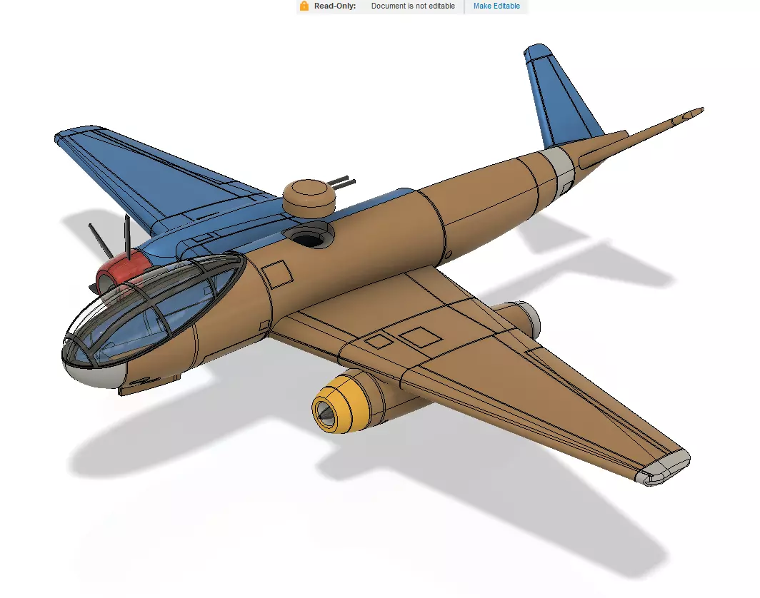 Messerschmitt p1090 3D print model_0