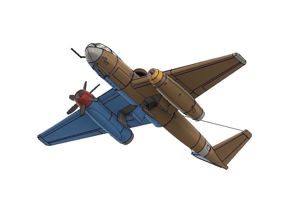 Messerschmitt p1090 3D print model_3