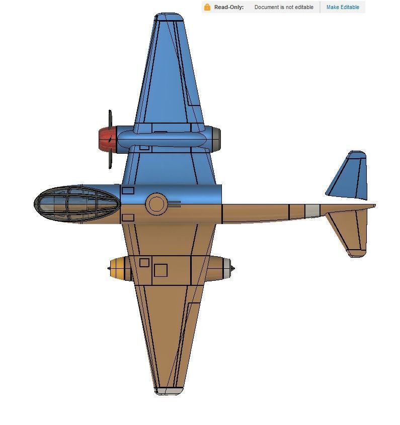 Messerschmitt p1090 3D print model_2