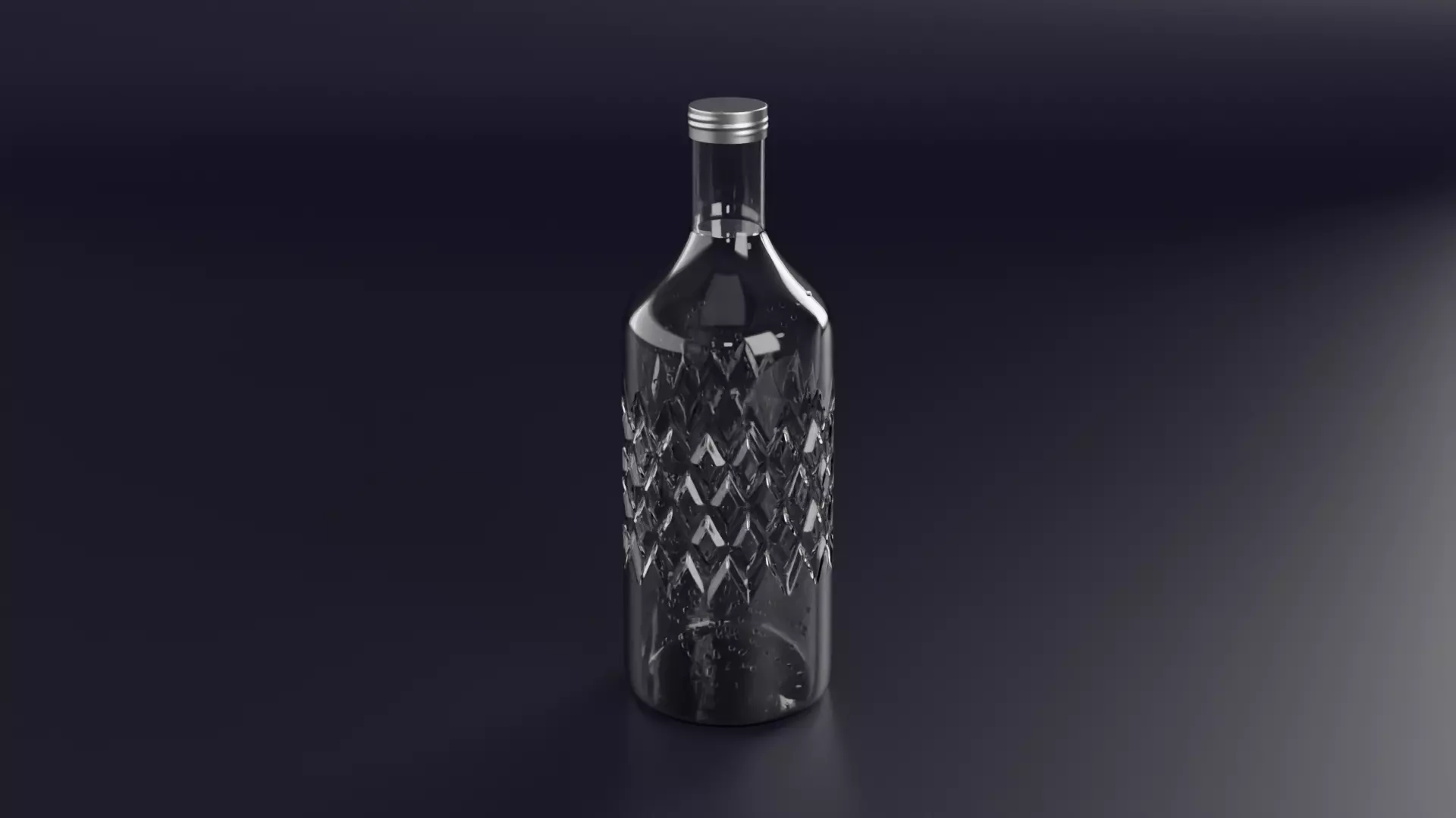 Diamond Glass Water Bottle 3D model_0
