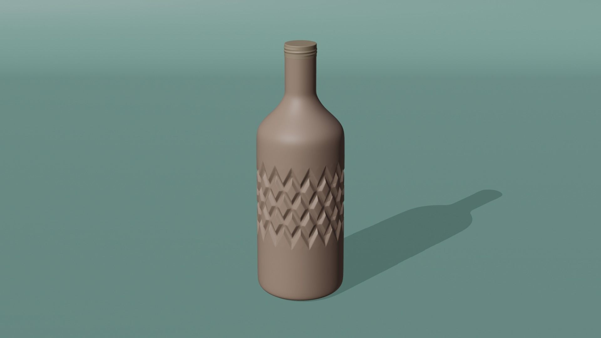 Diamond Glass Water Bottle 3D model_1