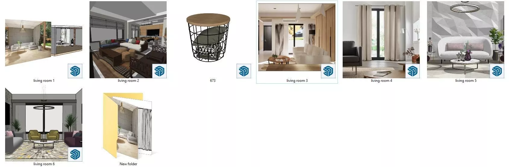 living room 3D print model