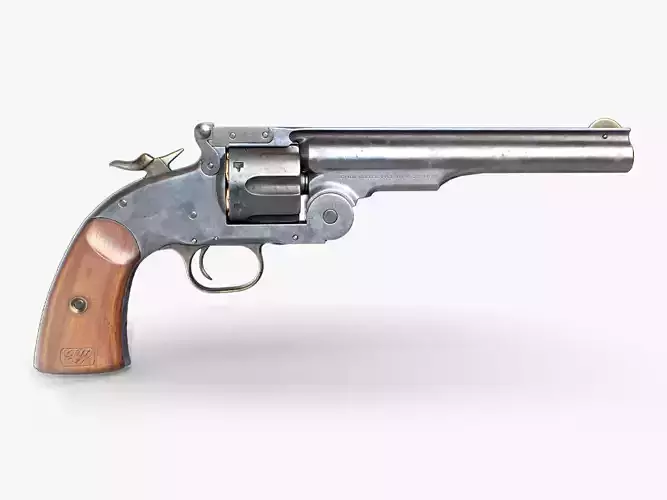 Schofield  revolver Low-poly 3D model