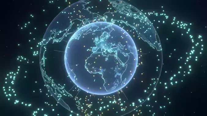 Animated Hologram Planet Earth No 6 Sci-Fi 3D Model 4k Textures Low-poly 3D model