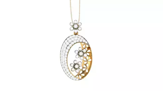 Women Pendant 3dm STL OBJ FBX Renders Details