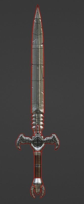Game ready Sword low-poly Low-poly 3D model_6