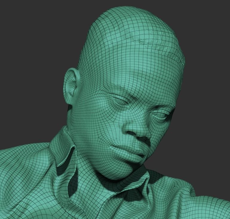 Young man sitting and reading 394 Low-poly 3D model_8