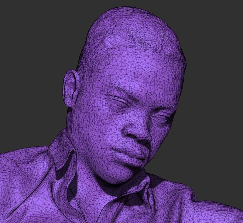 Young man sitting and reading 394 Low-poly 3D model_6